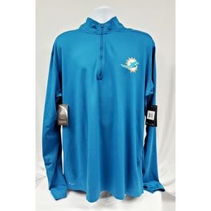 NIKE DriFit Miami Dolphins HalfZip Long Sleeve Tee
